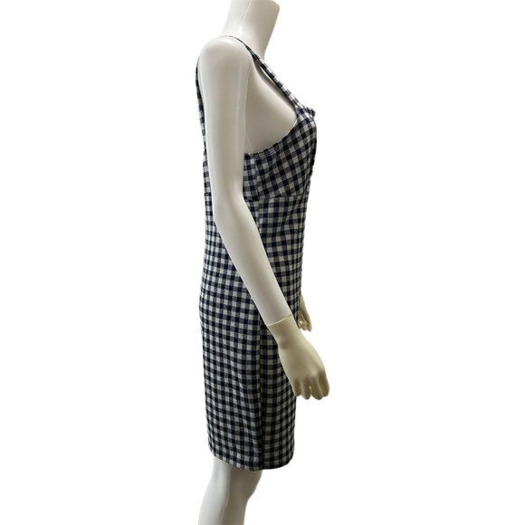 The General Good Women’s Size Medium Navy & White Checkered Dress Jumper - Picture 3 of 7